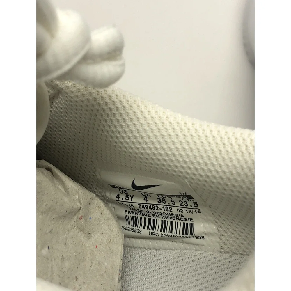 Nike Cortez Basic Sneakers White Black Lace Up Low Youth Size 4.5